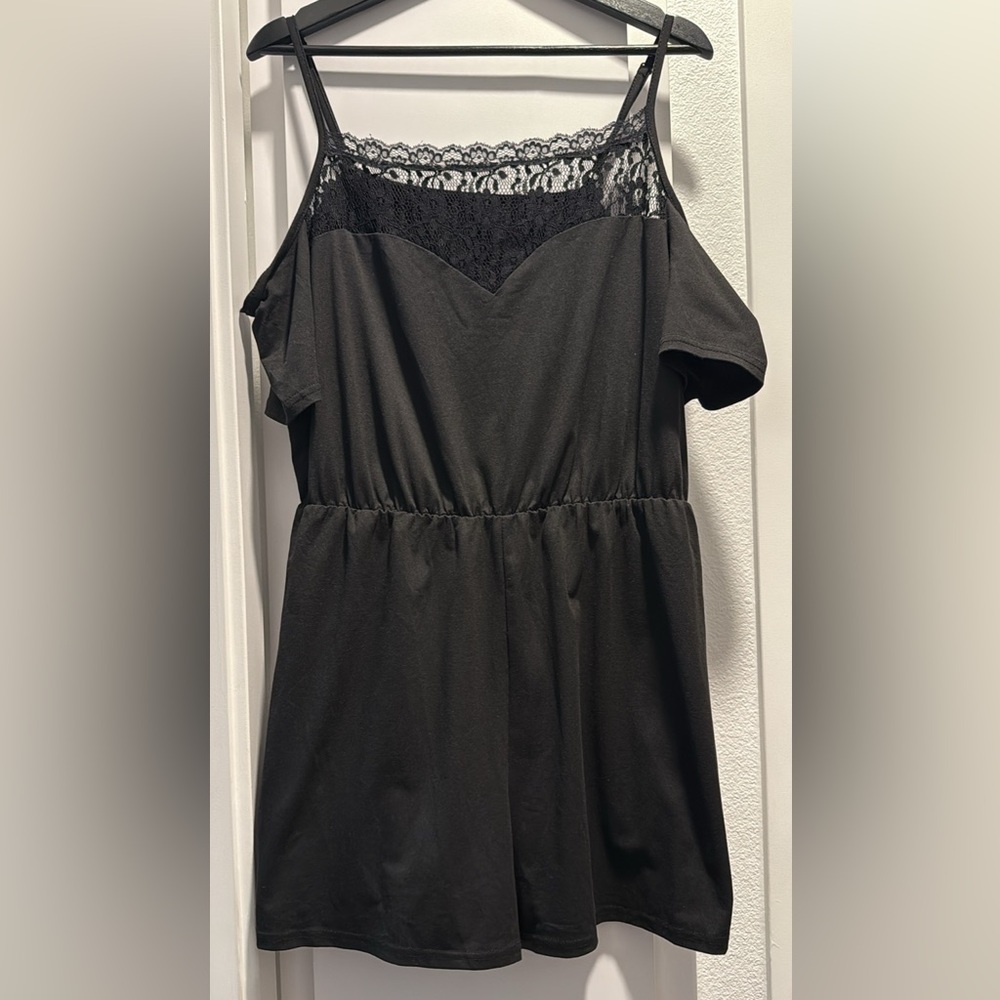 Shein black romper elastic waist 1XL